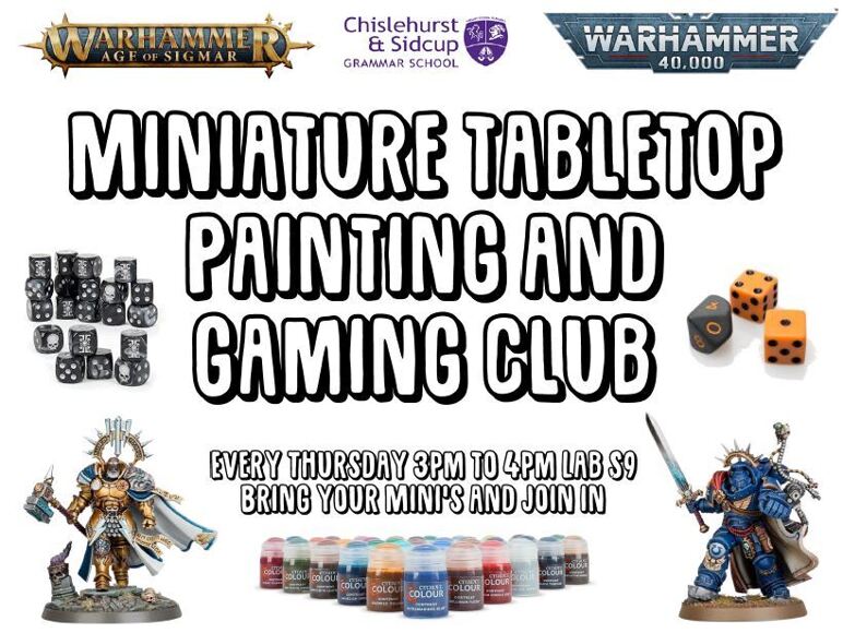 Miniature tabletop painting and gaming club
